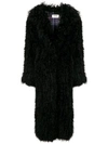 Yves Salomon Meteo Lamb Fur Overcoat - Black