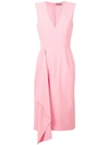 Alexander Mcqueen Sleeveless Ruffle Midi Dress In Pink