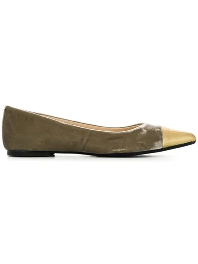 Anna Baiguera Malika Metallic Toe Ballerinas In Neutrals