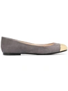 Anna Baiguera Annina Metallic Toe Ballerinas - Grey