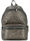 Saint Laurent Glitter Embellished Backpack In Metallic