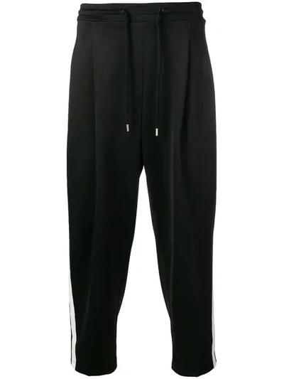 Ader Error Contrast Cropped Track Pants - Black