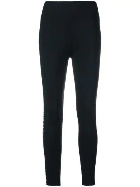 Philipp Plein Side Logo Print Trousers - Black | ModeSens