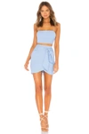 By The Way. Superdown Milah Wrap Skirt Set In Blue. In Light Blue