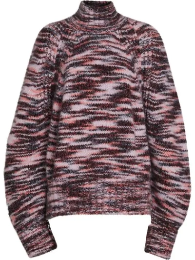 Burberry Cashmere Silk Mouliné Sweater In Pink,beige,brown