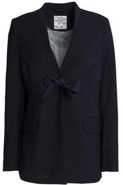 Baum Und Pferdgarten Woman Bow-embellished Crepe Blazer Midnight Blue