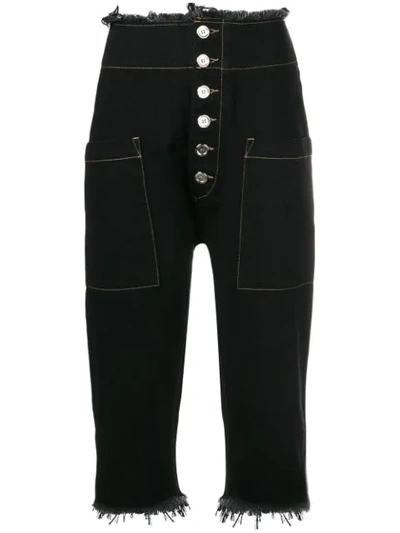 Marques' Almeida Cropped Fitted Trousers In Black