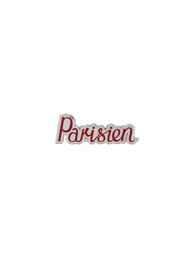 Maison Kitsuné Parisien Brooch In Red