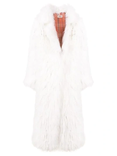 Yves Salomon Meteo Lamb Fur Overcoat - White