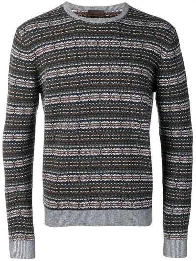 Altea Instarsia Knit Sweater In Grey