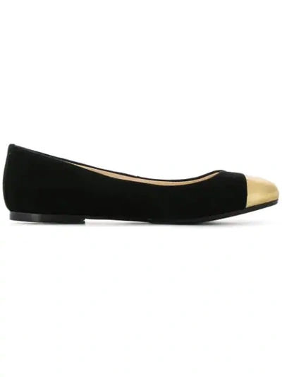 Anna Baiguera Annina Metallic Toe Ballerinas In Black