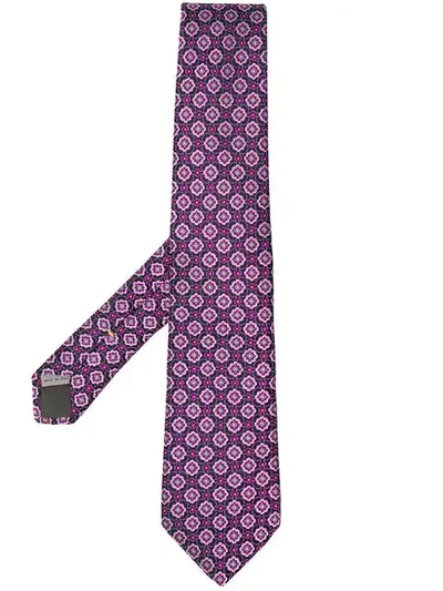 Canali Floral Print Tie - Pink