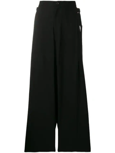 Yohji Yamamoto High Waisted Loose Trousers - Black