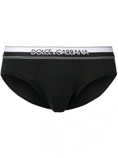 Dolce & Gabbana Brando Briefs In Stretch Cotton In Black