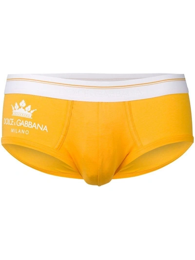 Dolce & Gabbana Underwear Logo Print Briefs A - Yellow & Orange