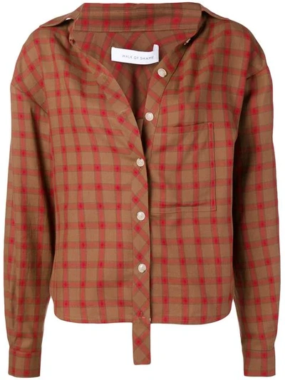 Walk Of Shame Relaxed Check Shirt In Brown