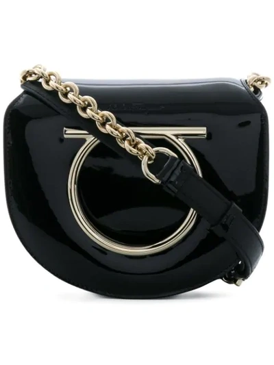 Ferragamo Vela Shoulder Bag In Black