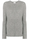 Allude Ribbed Knit Jumper In Grey