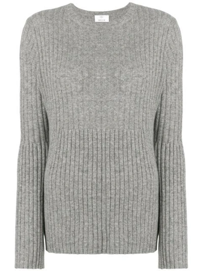 Allude Ribbed Knit Jumper In Grey