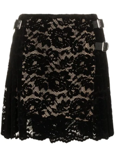 Christopher Kane Lace Kilt Mini Skirt - Black