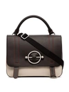 Jw Anderson Ivory And Brown Disc Leather Satchel Bag In Neutrals