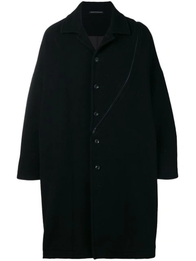 Yohji Yamamoto Side Zipped Coat - Black