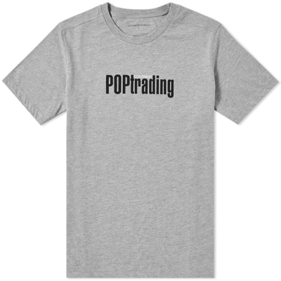 Pop Trading Company Pop Trading Company Homage Logo Tee In Grey