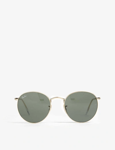 Ray Ban Rb3447 Phantos-frame Sunglasses In Gold