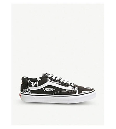 Vans Old Skool Suede And Canvas Trainers In Black White Logo