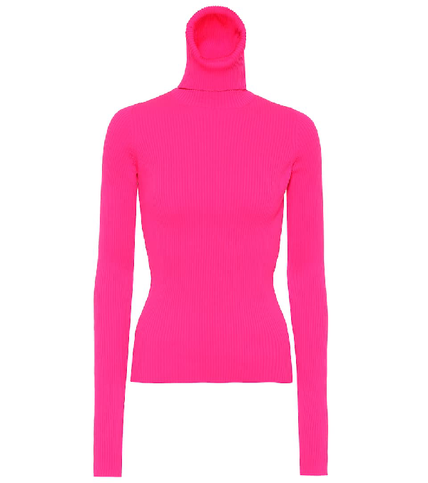 balenciaga pink turtleneck dress
