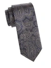 Brioni Paisley Woven Silk Tie In Navy