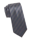 Brioni Printed Stripe Tie In Grey