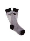 Prada Semi-sheer Logo Socks In Grey