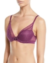 Chantelle Festivite Lace Plunge Contour Bra In Plum