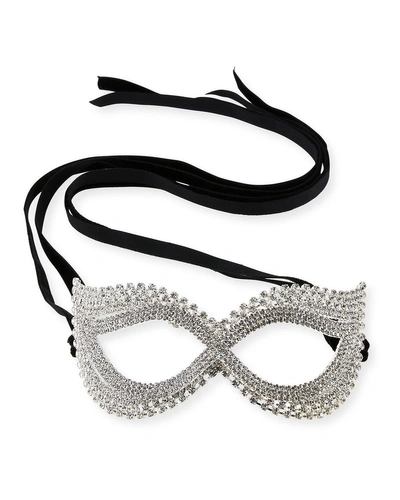 Exclusively Bergdorf Goodman Cat-eye Crystal Mask In Gray Metallic