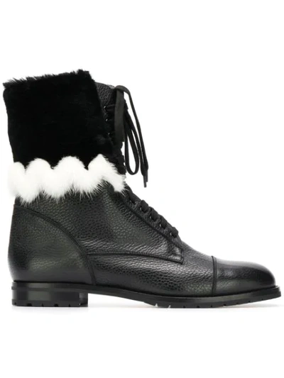 Manolo Blahnik Campcha Black Leather Boots