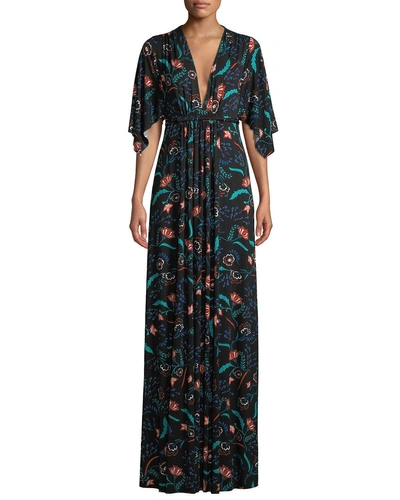 Rachel Pally Plus Size Vine-print Caftan Maxi Dress In Multi