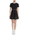Cinq À Sept Bryce Short Sleeve Fit-and-flare Dress In Black