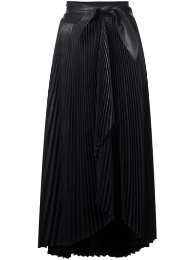 A.l.c Eleanor Pleated Asymmetric Midi Skirt In Midnight