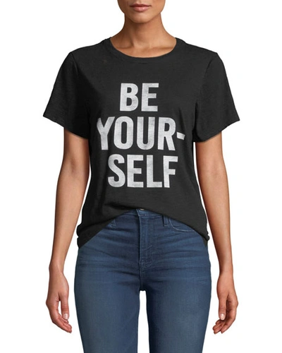 Cinq À Sept Be Yourself Graphic Crewneck Tee In Black