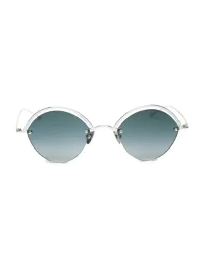 Smoke X Mirrors The Line 51mm Oval Sunglasses In Shiny Silver