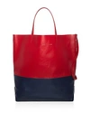 Alice.d Large Color-block Leather Tote Bag In Bordeaux/navy/gold