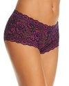 Hanky Panky Cross-dyed Lace Boyshort In Navy/bright-amethyst