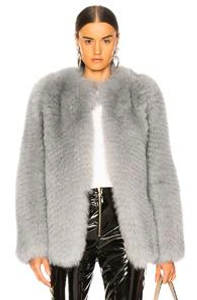Zeynep Arcay Fox Fur Jacket In Grey