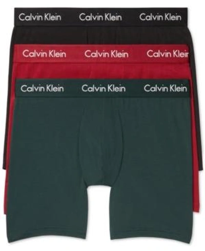 Calvin Klein Men's 3-pk. Body Modal Stretch Boxer Briefs In Brick Red