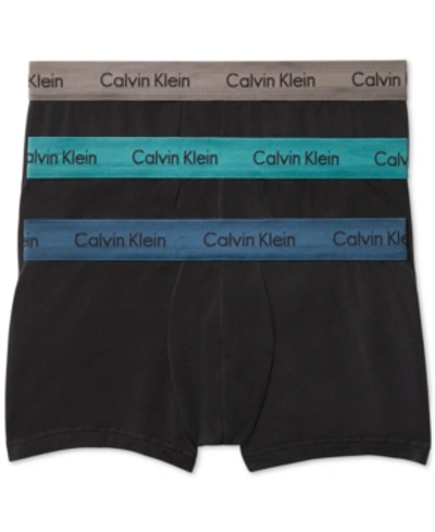 Calvin Klein Men's Cotton Stretch 3 Pack Boxer Briefs, Raleigh  Stripe/Majolica, M 