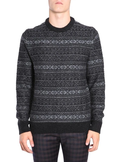 Ps By Paul Smith Round Collar Jumper In Nero