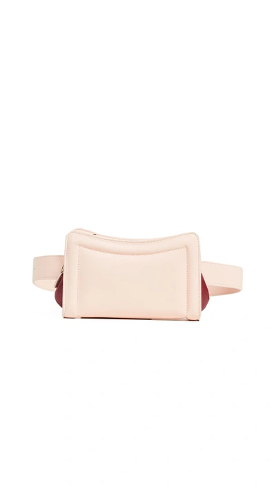 Elleme Banane Convertible Belt Bag In Pink/burgundy