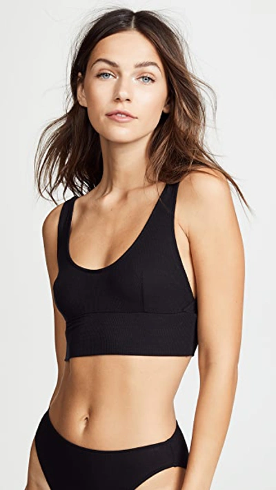 Only Hearts Feather Weight Rib Athletic Bralette In Black