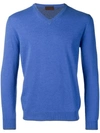 Altea Fine Knit V-neck Sweater - Blue